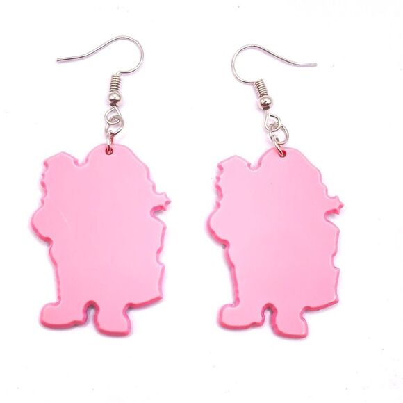 Acrylic Christmas themed Santa dangle earrings - Picture 3 of 4